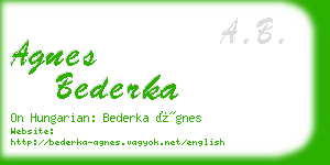 agnes bederka business card